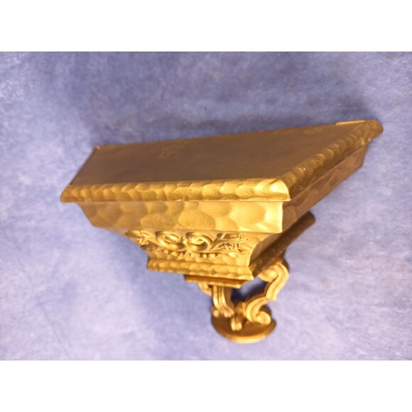 Homco Trapezoid Deco Shelf For Vases Plants Candles Brass Style Wall Art Decor - Picture 6 of 10